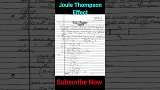 Joule Thompson Effects BSC second semester physics class notesphysicsshorts [upl. by Arst]