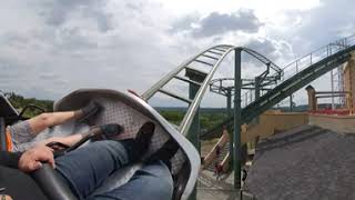 Die heiße Fahrt Achterbahn Klotti Park Wild amp Freizeitpark Klotten 360 Video Onride POV Insta360 [upl. by Eekram]