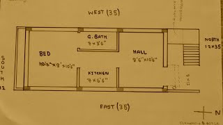 12 × 35 North face house plan map naksha [upl. by Shaum]