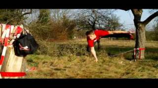 Slackline Knee Drop Hop Grab [upl. by Hetti]