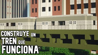 CÓMO HACER un TREN que FUNCIONA en Minecraft FÁCIL y RÁPIDO [upl. by Oicnerolf]