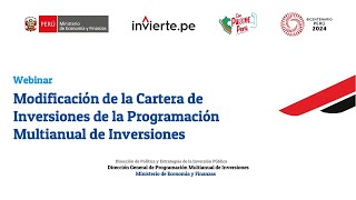 Lineamientos para las Modificaciones de la cartera de inversiones del PMI [upl. by Raclima]