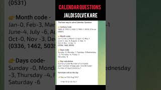 Best way to solve calendar questions  calendar reasoning  ssc ssccgl sccexam calendar chsl [upl. by Spurgeon]