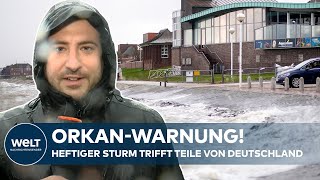 ORKAN TRIFFT DEUTSCHLAND Wetterdienst warnt vor heftigen Sturmböen und Gewitter [upl. by Riddle]