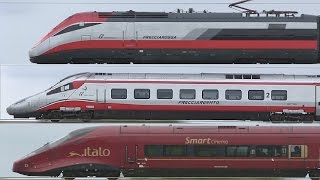 Train Spotting  Frecciarossa Frecciargento Italo amp others on high speed line [upl. by Cirillo]