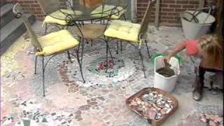 How to Make a Recycled Tile Mosaic Patio [upl. by Samford]