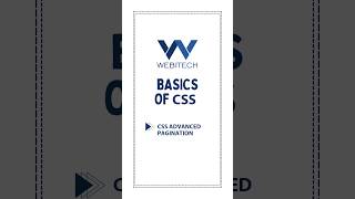 webitechshorts 25  How To Create CSS Pagination in CSS with example in CSS [upl. by Rattan]