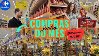 COMPRAS COMPLETAS DO MES DE JUNHO NO CARREFOUR EM SAO PAULO com preços e valor total gastamos mais [upl. by Rolfe]