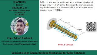 522  Ch 5 Torsion  Mechanics of Materials RC Hibbeler [upl. by Maritsa]