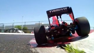 Dueling Formula One RC F104s at the Tamiya Track Velocity RC Magazine [upl. by Yonatan]