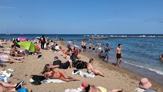 Barcelona Beach Walk Summer 2024 at Sant Miquel Beach 4K [upl. by Angelico]