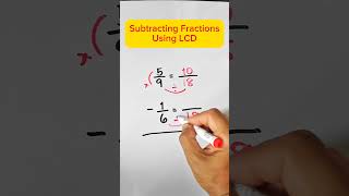 Subtracting Dissimilar Fractions Using LCD shorts maths subtraction subtractionoffraction [upl. by Laerdna492]