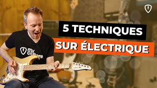 TOP 5 DES TECHNIQUES pour en mettre plein la vue à la guitare électrique  🤘 [upl. by Htrow457]