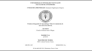 PIA SEMINARIO DIGITAL PARA EL EGRESO ENTREVISTA LABORAL SIMULACION [upl. by Heyra428]