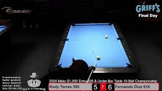 FINAL DAY 2024 Mako 1000 Entry 626 amp Under Bar Table 10Ball Championship at Griffs Las Vegas [upl. by Ynamad]