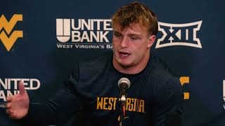 WVU LB Ben Cutter Post Game Baylor 2023 [upl. by Ardnama506]