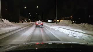 Driving from Luleå airport to city center 20240114 Cold winter weather 21 °C degree [upl. by Dorene]