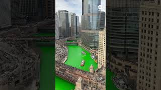 Timelapse shows Chicago River dyed green for St Patrick’s Day 2024 [upl. by Laurel]