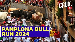 Running Of The Bulls  Spains Famous Annual Event In Pamplona Draws Thousands  San Fermin Festival [upl. by Atsilac]