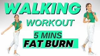 5 Minute Walking Workout  Quick Indoor Walk  Walking Exercises for Weight Loss  No Jumping [upl. by Ephraim55]