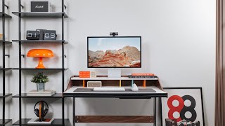 My Tech Desk Setup Tour  MidCentury Modern [upl. by Nerag966]