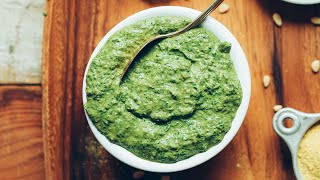 Easy Vegan Pesto 5 minutes  Minimalist Baker Recipes [upl. by Kendell]