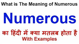 Numerous Meaning in Hindi  Numerous Definition  Numerous Ka Matlab Kya Hota Hai  Numerous Hindi [upl. by Lilybelle]