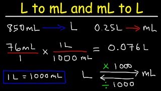 How To Convert From MilliLiters to Liters and Liters to Milliliters  mL to L and L to mL [upl. by Assenej]