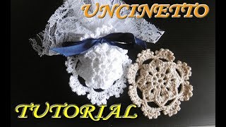 Sacchetto Portaconfetti allUncinetto  Bomboniera elegante a uncinetto  Tutorial [upl. by Schacker406]