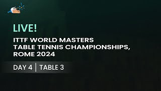 LIVE  T3  Day 4  ITTF World Masters Championships Rome 2024 [upl. by Nnairrehs25]