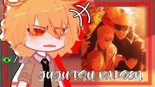 •Chainsaw Man react to Jujutsu Kaisen• gacha club 🇧🇷🇺🇸 [upl. by Aicirtam]