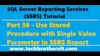 SSRS Tutorial 36  Use Stored Procedure with Single Value Parameter in SSRS Report [upl. by Yeoz]