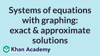 Systems of equations with graphing exact amp approximate solutions  High School Math  Khan Academy [upl. by Dorehs534]