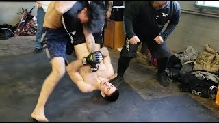 JIUJITSU VS WRESTLING FIGHT IN OLD WAREHOUSE [upl. by Reivaj655]