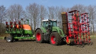 Fendt 936 met Güttler en Amazone EDX 6000 TC maiszaaimachine Trekkerweb [upl. by Halona]