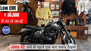 2024 JAWA 42 NEW MODEL HONEST DETAILED REVIEW 🔥 DOWN PAYMENT  FEATURES  EMI  ONROAD PRICE [upl. by Waterman]