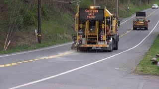 PennDOT has begun painting lines across the state [upl. by Goodspeed]