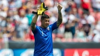 MNT vs El Salvador Nick Rimando Save  July 21 2013 [upl. by Aevin]