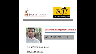 Question 01 Set 02  Database Management System  Java Institute [upl. by Ahsitauq867]