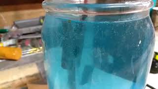 Copper electroplating using baking soda [upl. by Eittik]