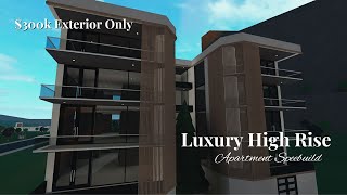 Luxury High Rise Apartment SpeedBuild Exterior Only Bloxburg [upl. by Aisitel]