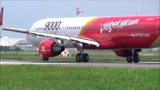 Cận cảnh máy bay của VietJet Air cất cánh  The 9000th Abus aircraft [upl. by Noitsuj165]