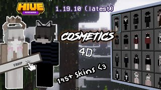 MCPE COSMETICS 4D Works on HIVE 11910 145 skins [upl. by Nnaeinahpets]