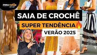 Saia de CROCHÊ Tendência Primavera Verão 2025 [upl. by Franny]