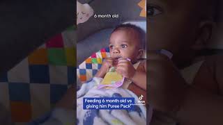 Impatient 6 month old baby feeding  Plum organic mom hack [upl. by Anoed669]