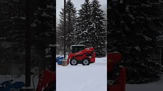 Kubota Skid Steer Plowing Snow with KAGE SnowFire amp Kage Klawz Skid Steer Snow Tires [upl. by Dnalloh565]