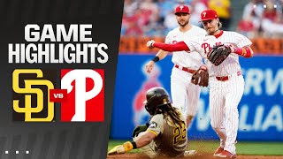 Padres vs Phillies Game Highlights 61724  MLB Highlights [upl. by Ashlen332]