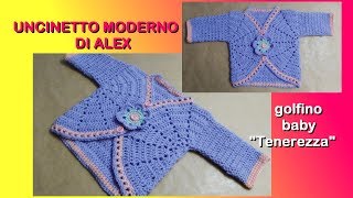 GOLFINO BABY TENEREZZA TUTORIAL TUTTE LE TAGLIE Alex Crochet [upl. by Airdnaxila]