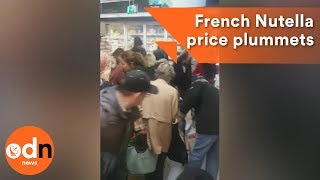 Chaos in French supermarkets as Nutella price plummets [upl. by Ynahirb]