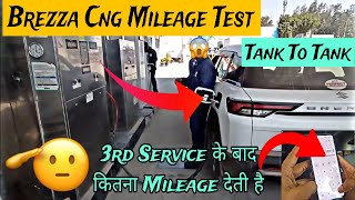 2024 New Brezza Cng Mileage Test  Tank To Tank👍 Real Mileage Test🔥 [upl. by Mannie]